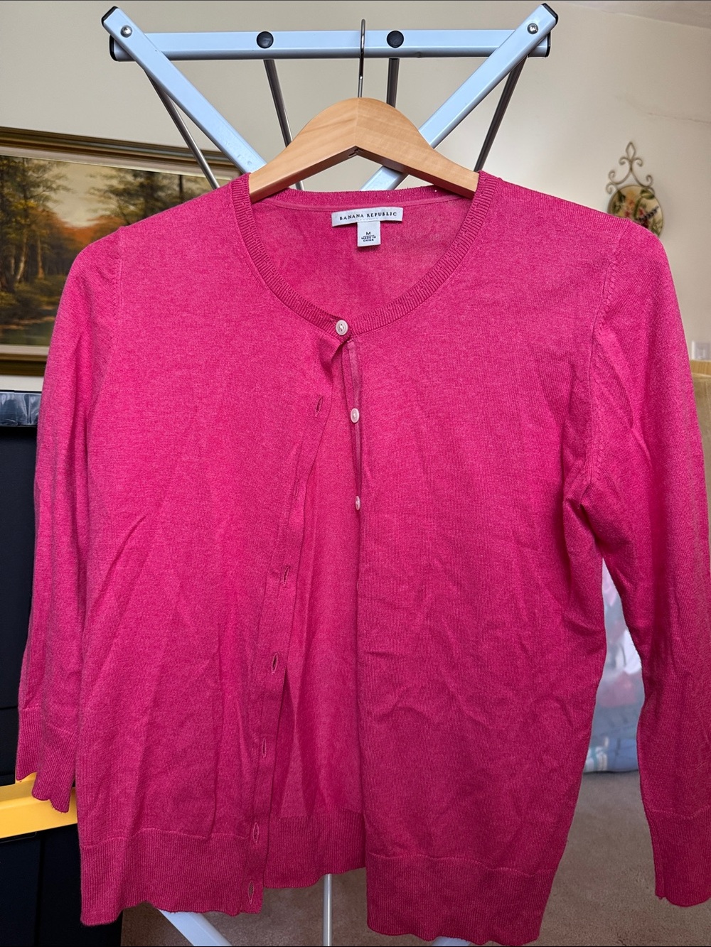 Banana Republic Hot Pink Button Cardigan